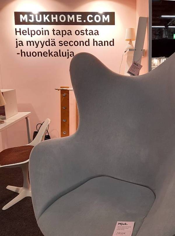 Mjuk - näyttelyosastolta, second hand kalusteet, Habitare, Voimapuu