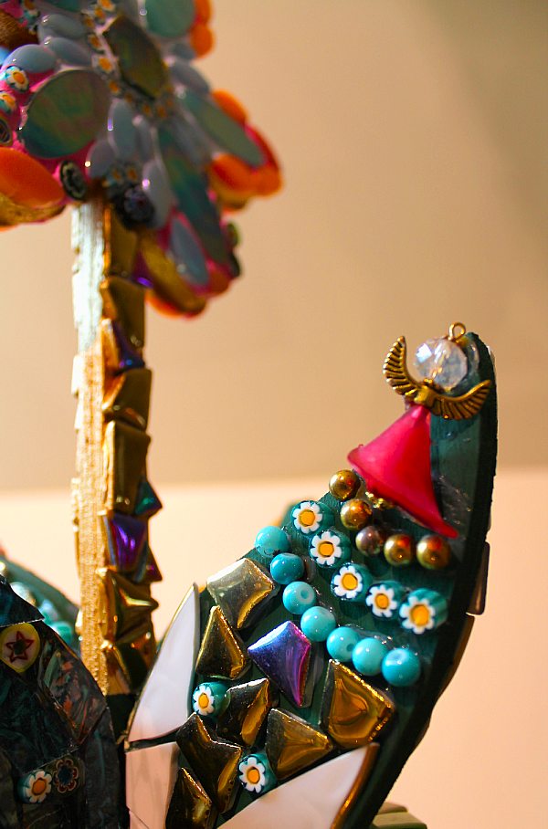 Yksityiskohta mosaiikkikukasta, enkeli. Voimapuu