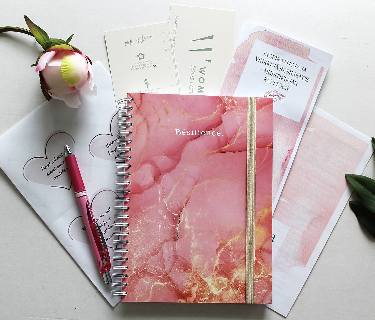 Valoa ja voimaa muistikirjapaketti -pinkki, Voimapuu